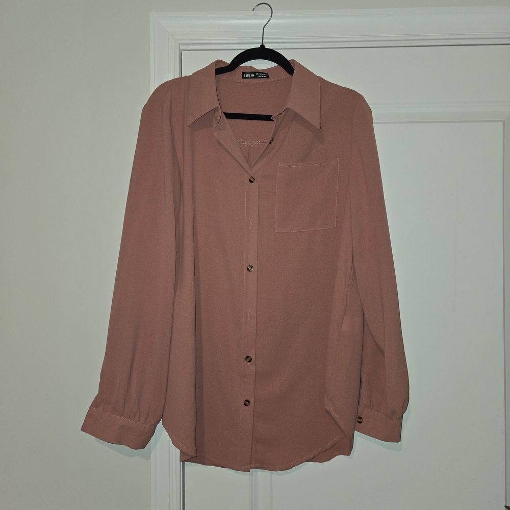 SHEIN Women's Casual Button Down Shirt - Brown